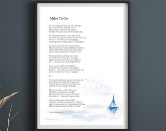 Miles To Go - Inspirational Gift, Encouragement Gift, Motivational Poster, Printable Wall Art