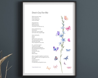 Don't Cry For Me - Heartfelt Sympathy Gift for Healing, Thoughful Gift for Loss, Bereavement & Memorial Keepsake, Instant Download