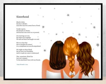 Sisterhood - Friendship Gift, Bridesmaid Gift, Gift for Best Friend, Printable Download