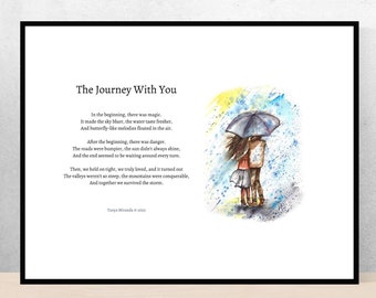 The Journey With You - Love Poem, Romantic Poetry, Anniversary Gift, Newlywed Gift, Wedding Gift, Printable Download