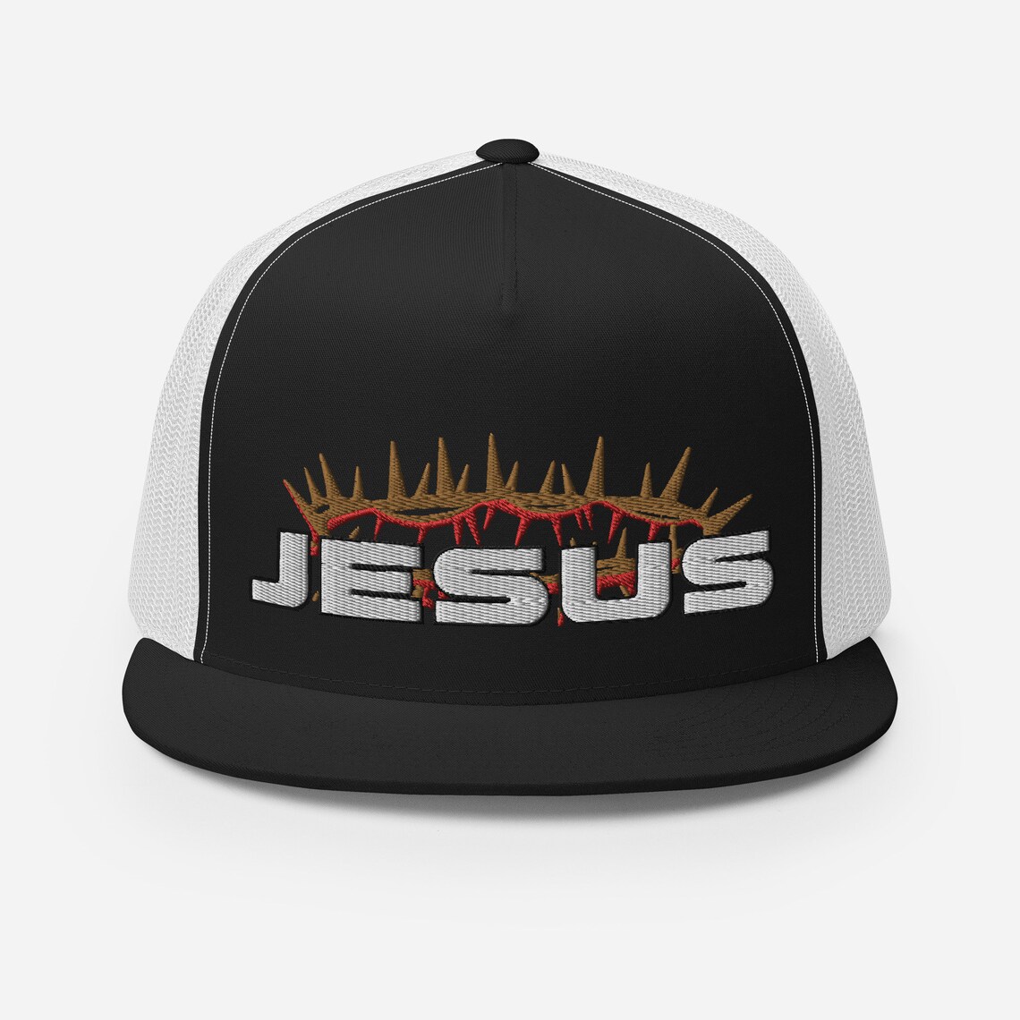 Jesus Crown of Thorns Hat, King Jesus Cap, Mesh Trucker Cap, Blood of ...
