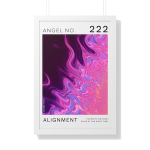 222 Angel Number Poster, 222 Intuition Poster, Positive Aura Wall Art, Pink Purple Print, Spiritual Wall Art, Y2k Aesthetic, Room Decor