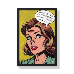 Retail Therapy Vintage Poster -Poster Pop Art, Rare Print, Quality Print, Comic Poster, Mural Decoration, Poster Illustration, Framed Poster