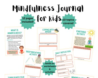 Mindfulness Journal for Kids, Coping Skills Activities
