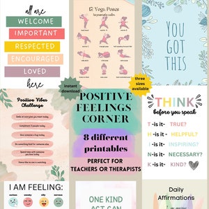 positivity corner, coping corner, self-esteem, positivity, uplifting quotes, school counselor, teacher, coping skills, mental health