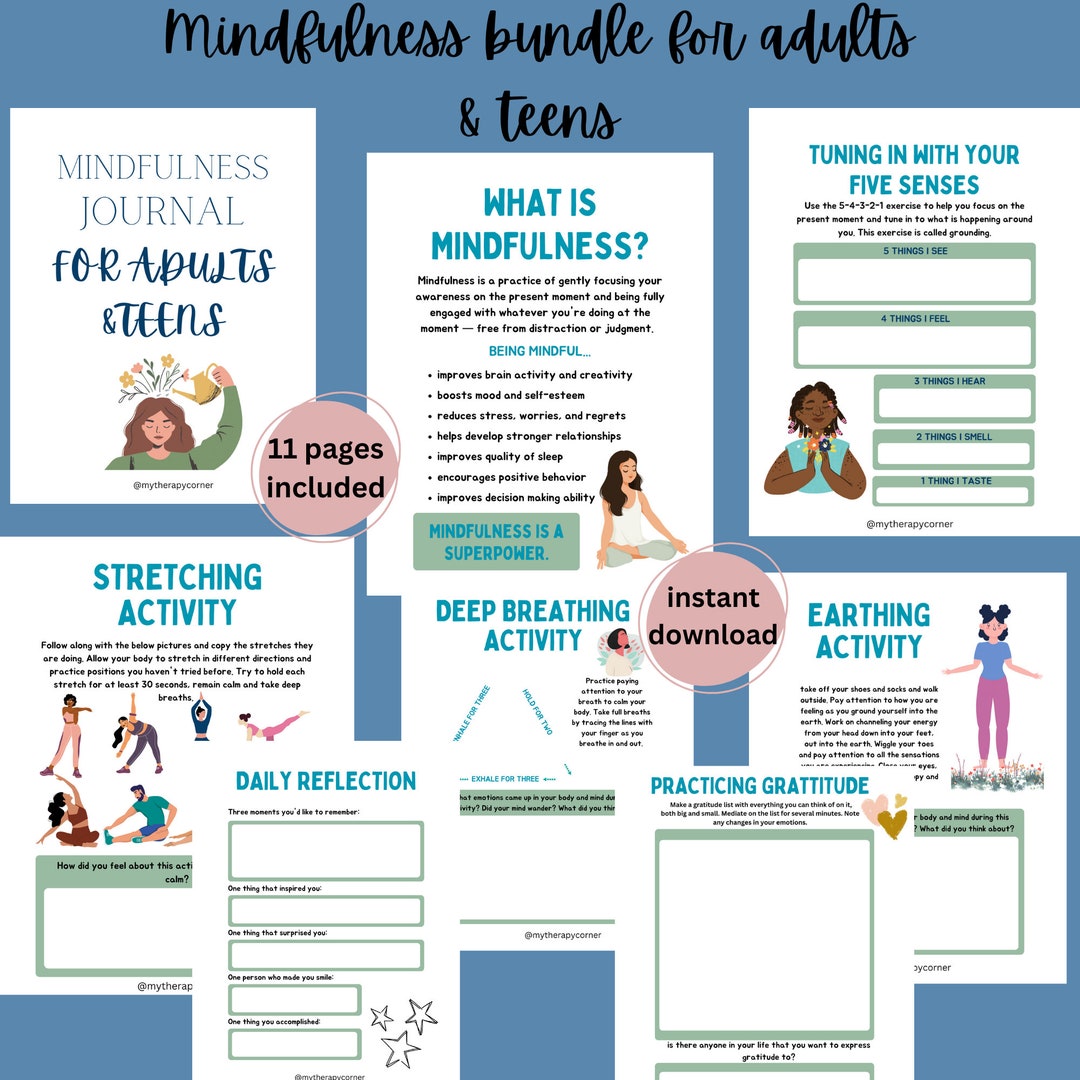 Mindfulness Journal for Adults and Teens, DBT, Mindfulness, Wholistic