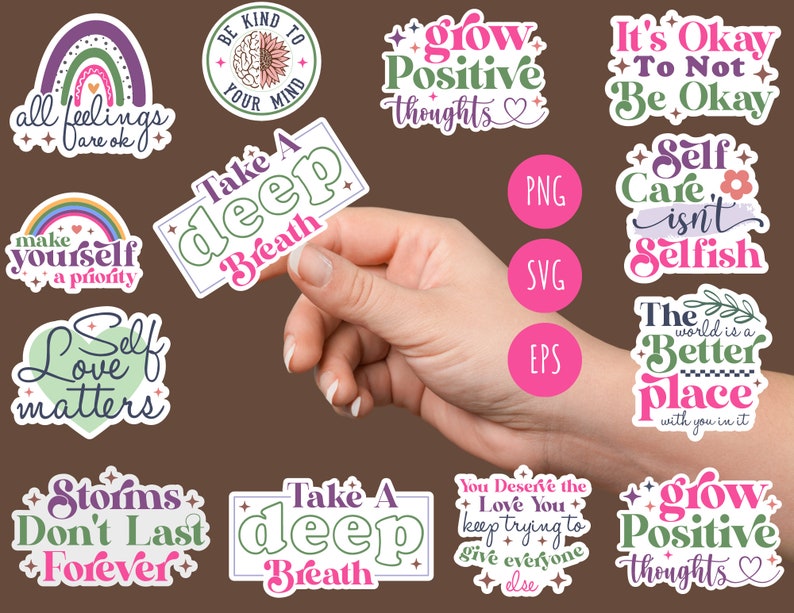 Retro Mental Health Stickers Bundle - Etsy