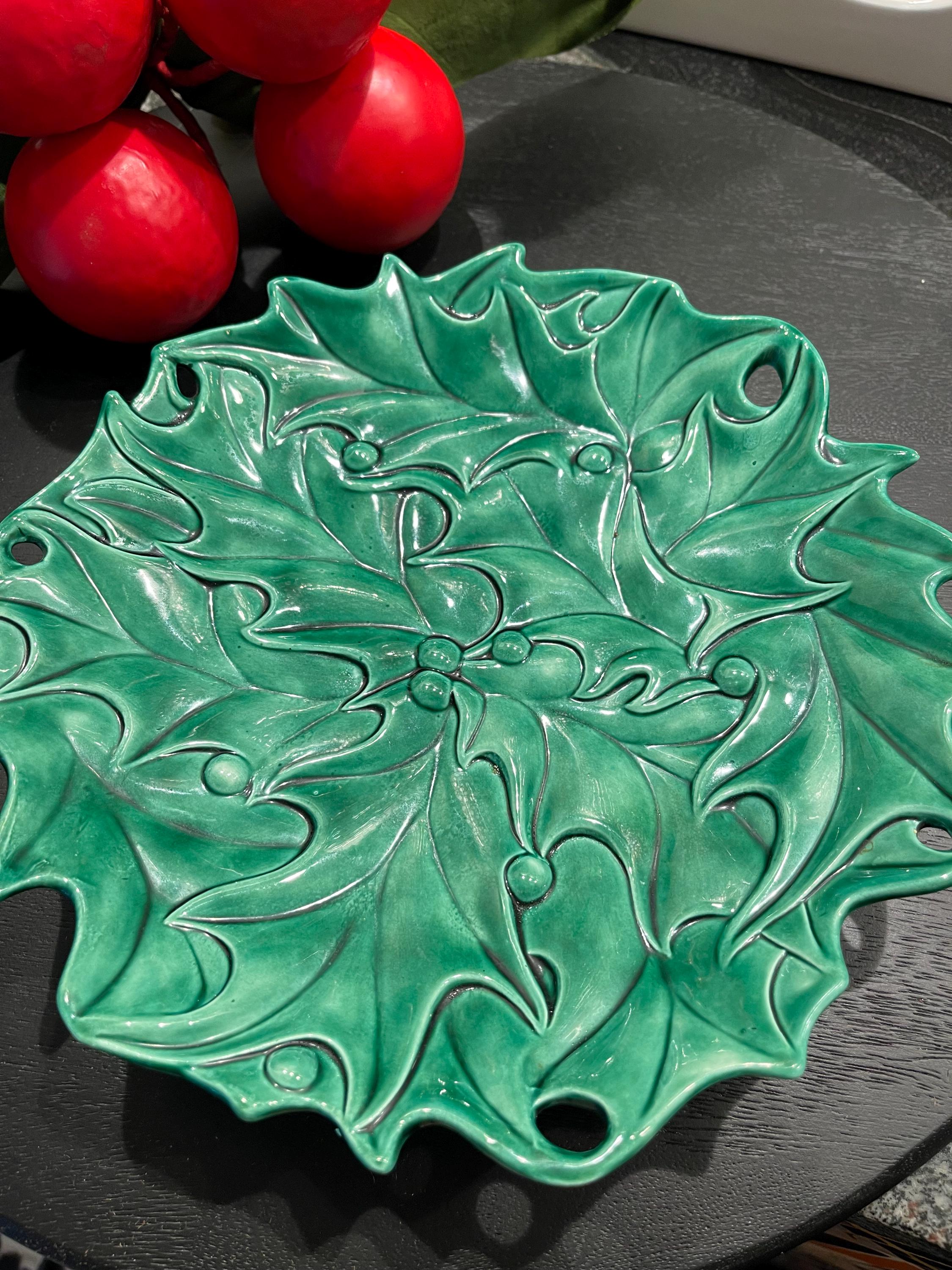 Ancien vase pichet céramique 9 peint à la main moule Atlantique