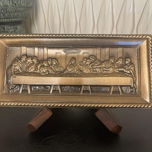 Vintage Cast Metal The Last Supper Wall Plaque