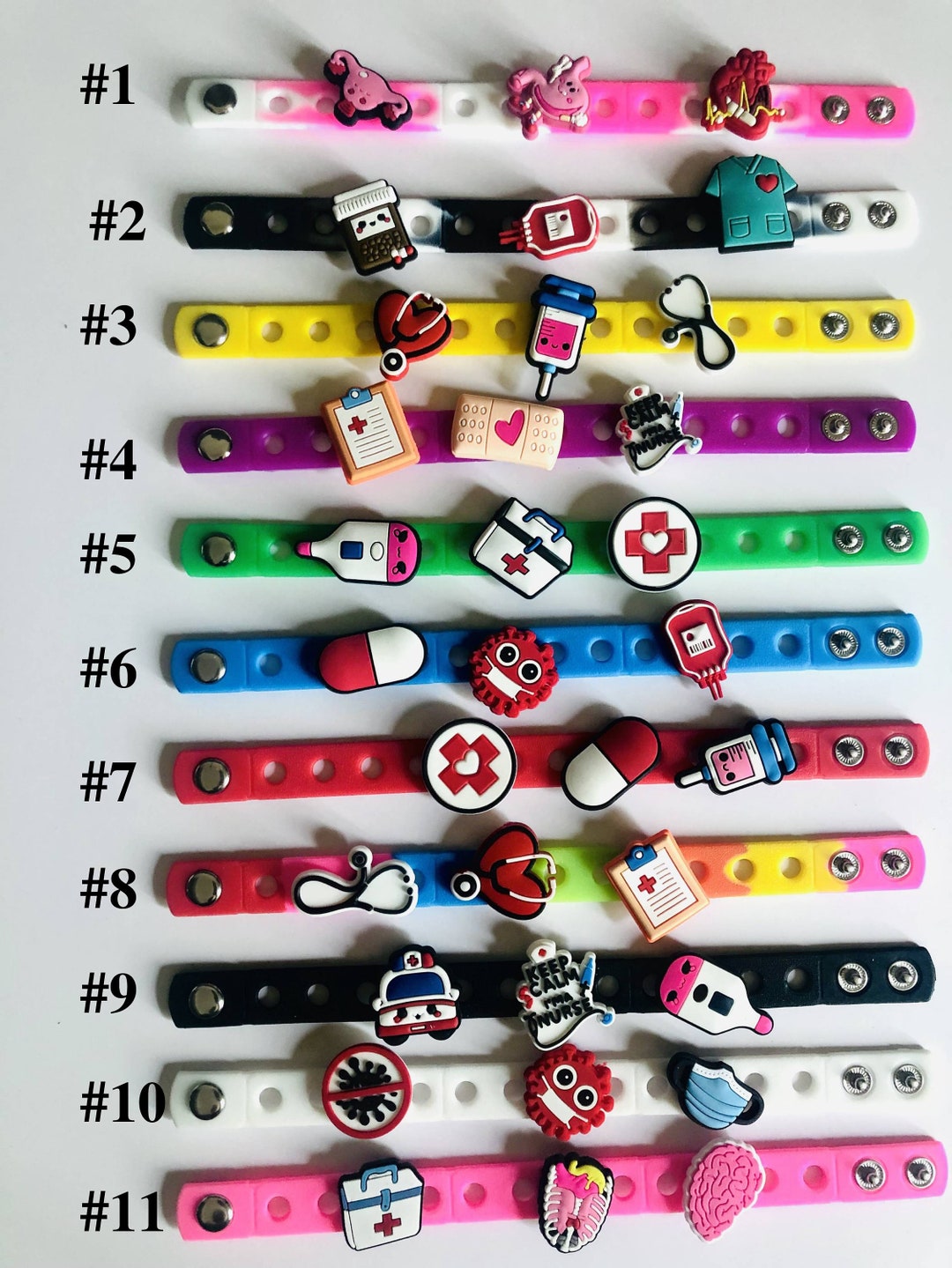 Medical Croc Jibbitz on Silicone Bandcroc Jibbitz Croc Etsy