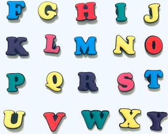 Alphabet Shoe Charms: Rubberized Silicone Initial Charms