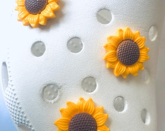 Sunflower Resin Shoe Charms | Large Shoe Charms | Golden Yellow Shoe Charms| Summer Shoe Charms | Daisy Flower Charms| Shoe Decoration