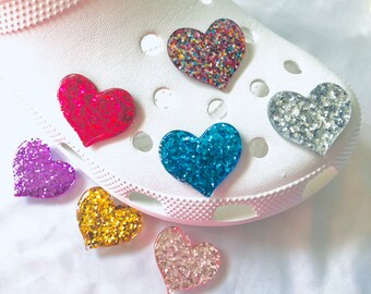Resin Shimmer Heart Shoe Charms | Nurse Shoe Charms | Valentine's Day Shoe Charms| Charms for Nurse Shoe | Heart Charms