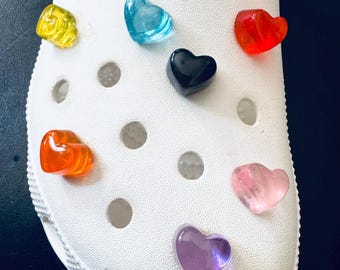 2PC Jelly Heart Shoe Charms: Resin Shoe Decoration for Nurses( Set of 2)