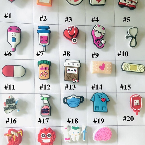 Charms for Nurse Charms| Shoe Decorations| Medical Theme Charms Bandaid Charms| Thermometer Charms|Charms for Wristband