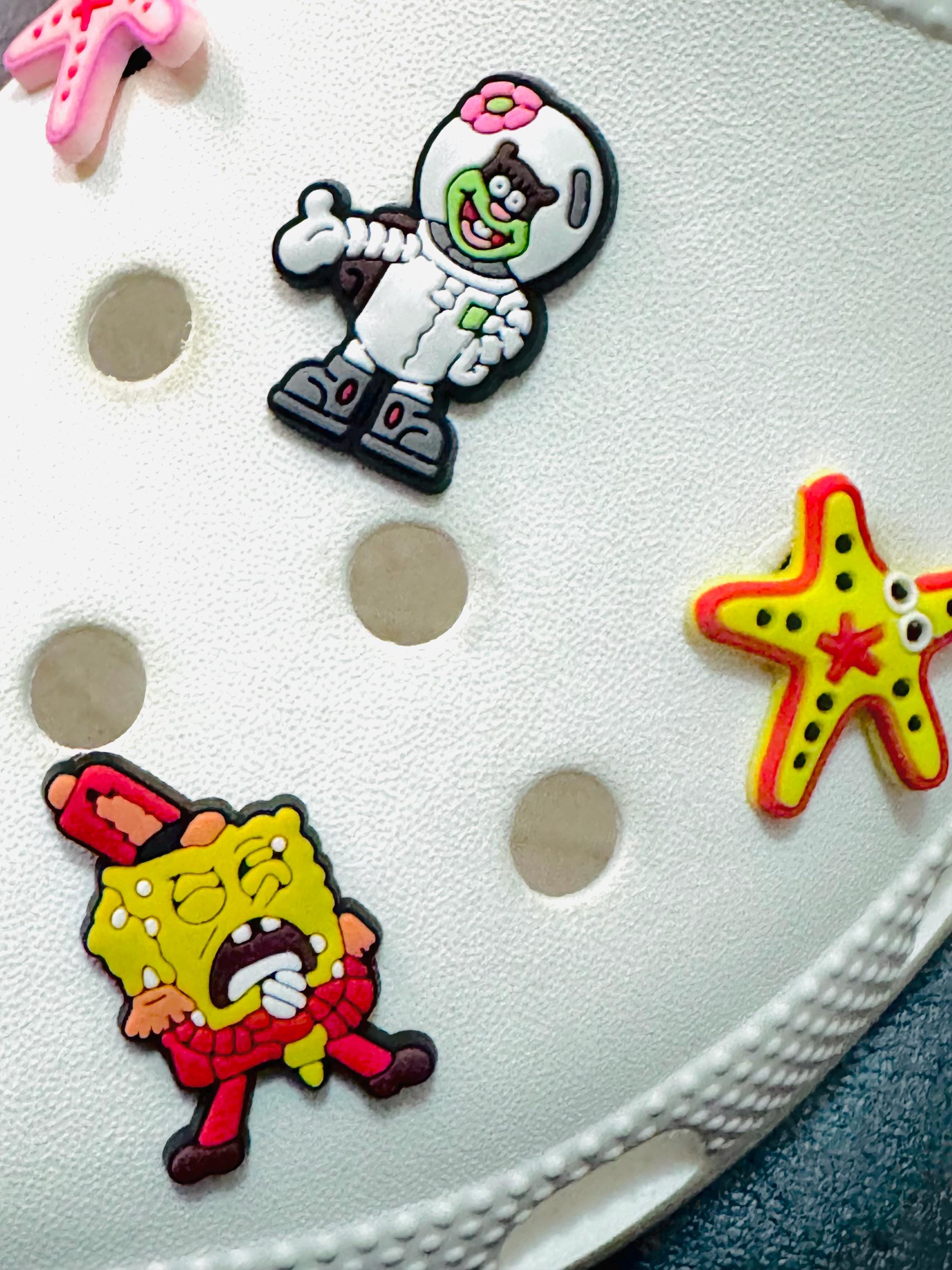 spongebob and patrick croc charms