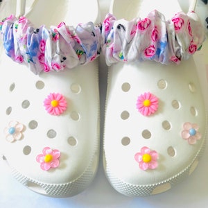 Fabric Shoes  Scrunchies and Charms | Shoe Straps| Fabric Chain for Shoes|Daisy  Shoe Charms| Replacement Shoes Chains Strap
