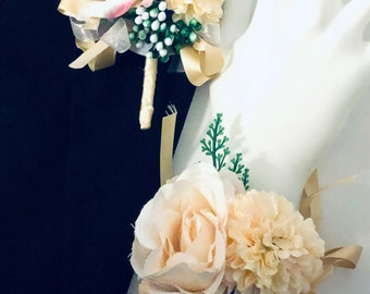 Corsage and Boutonniere Set | Graduation Accessories | Prom Corsage Flowers | Wedding Accessories | Corsage and Boutonniere for His and Her