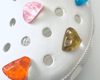 Jelly Resin Shoe Charms: Triangle, Heart, Starfish Decoration