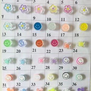 Transparent Shoe Charms | Butterfly Shoe Charms| Flower Charms | Jumbo Shoe Charms | Transparent Smile Face Charms | Resin Shoe Charms