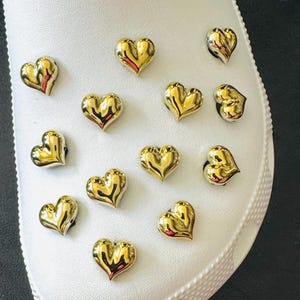 Goldenes Herz Acryl Schuhanhänger - Krankenschwester Schuhschmuck (Paar 2)