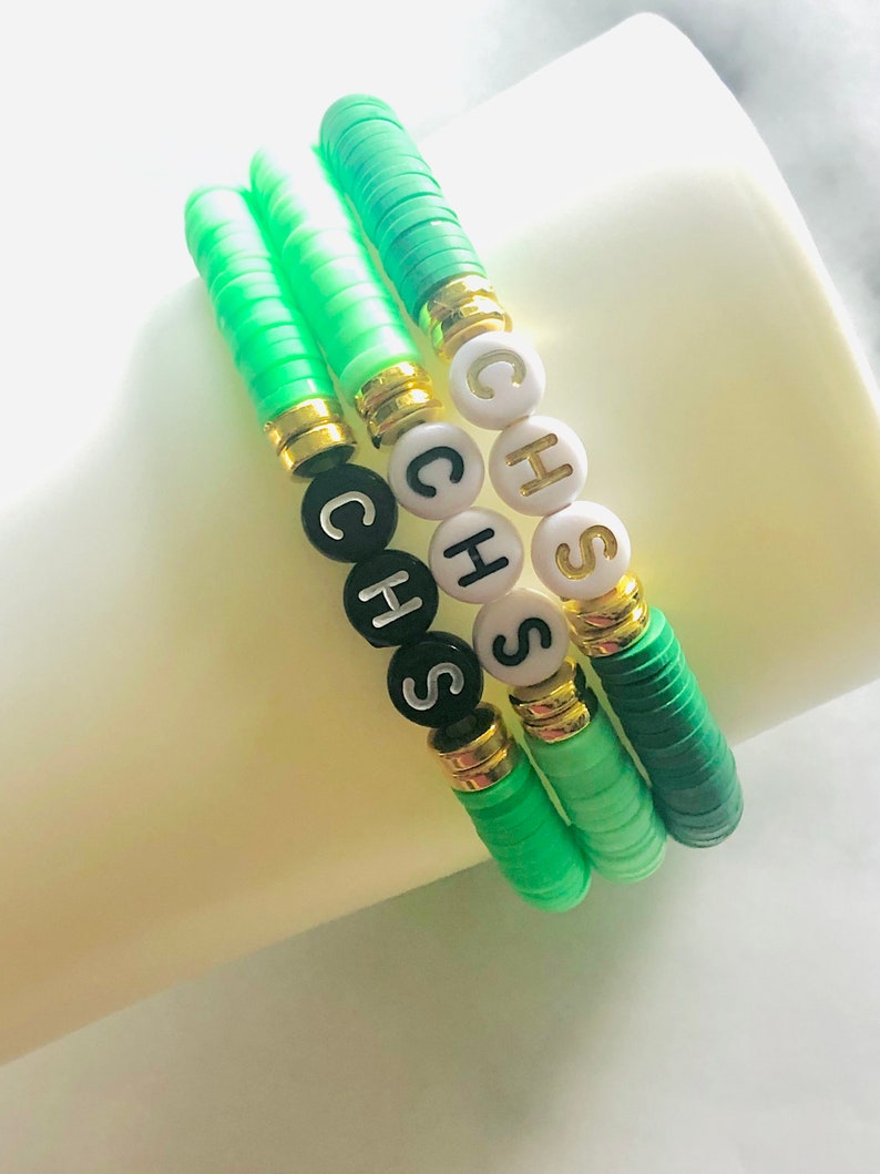 Team Spirit Heishi Bracelet Game Day Bracelet School Name Bracelet