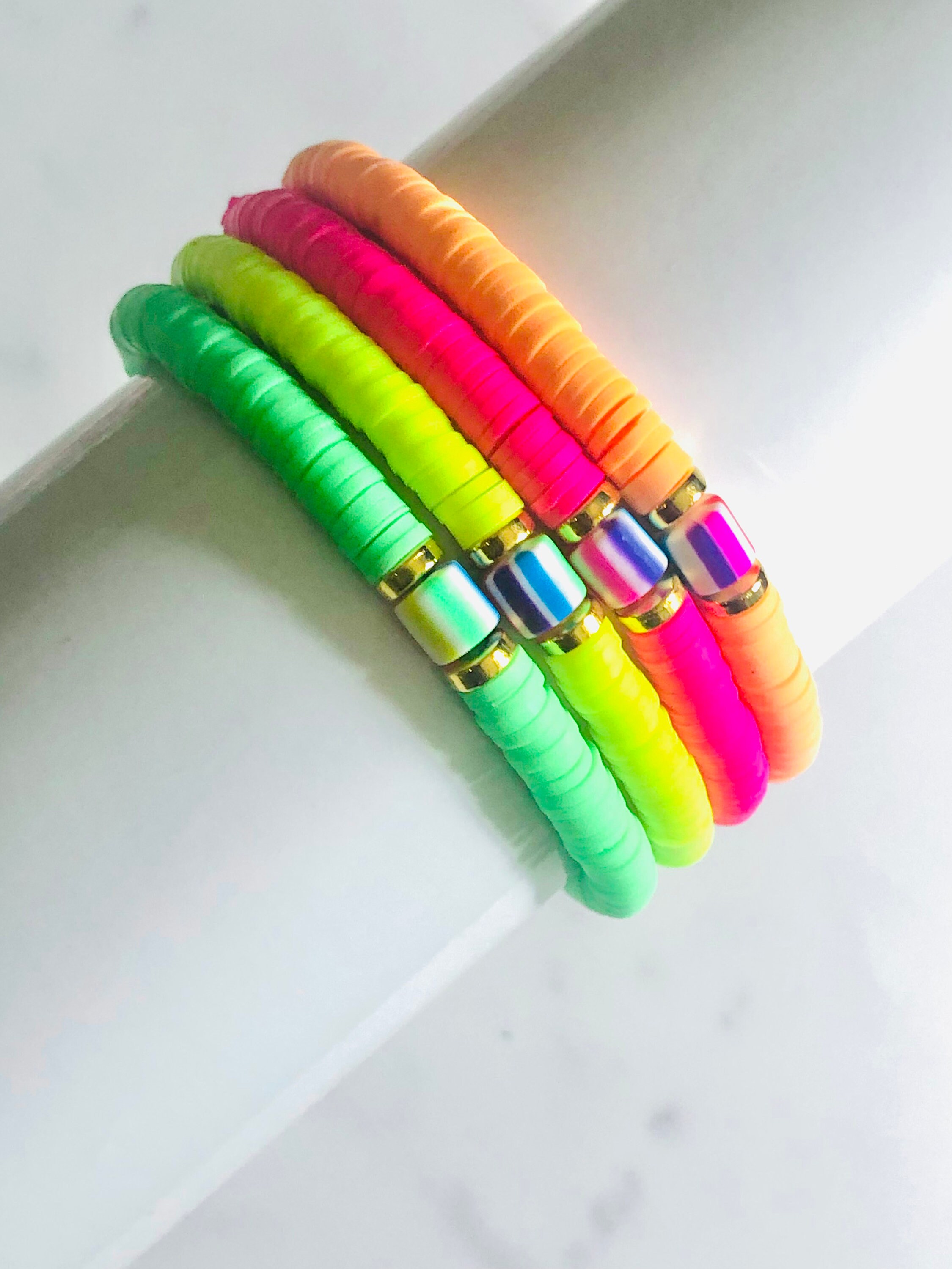 On Trend Handmade Preppy SLAY Bracelets, Clay Beads, Preppy, Aesthetic,  Slay Queen, Happy, Preppy Bracelet, Heishi Beads, Clay Bead Bracelet 