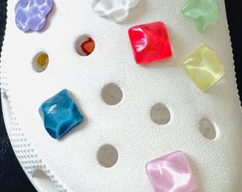Jelly Ripple Shoe Charms| Ripple Water Transparent Charms for Shoe | Nurse Shoe Charms | Resin Jelly Bear Charms  | Jelly Heart Shoe Charms