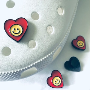 Smile Face Shoe Charms| Happy Heart Charms for Shoe |Emoji Show Charms | Nurse Shoe. Charms | Happy Charms| Smiley Charms | CNA Shoe Charms