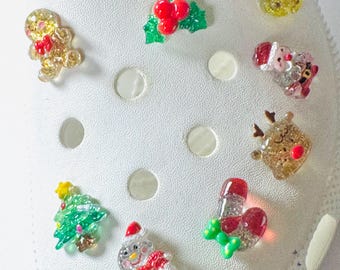Resin Shimmer Christmas Shoe Charms: Holiday Stocking Stuffer
