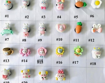 Resin Easter Shoe Charms: Bunny, Carrots, Flowers