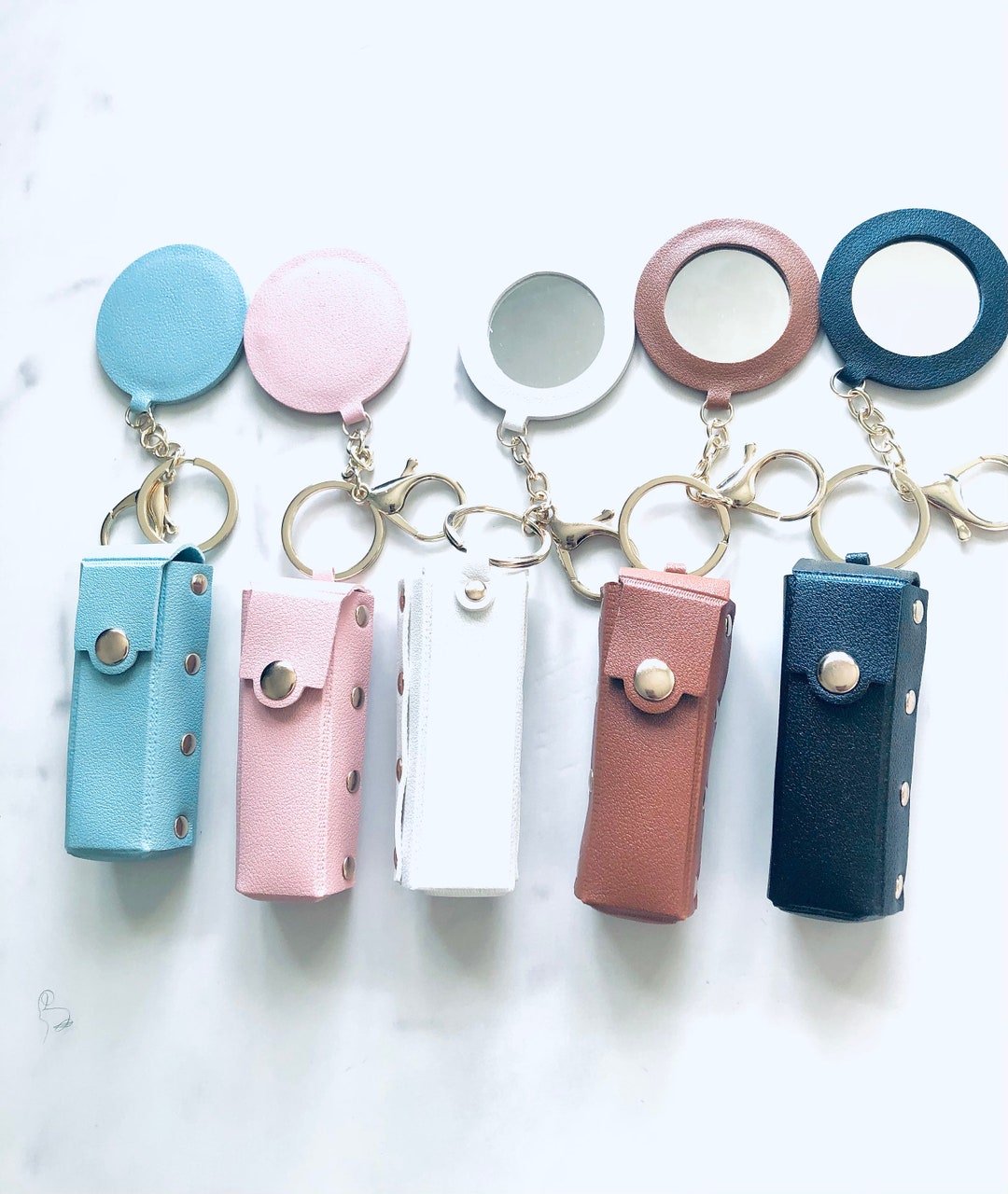 Keychain Lipstick Holder With Mirror Lipstick Case Keychain Lipgloss