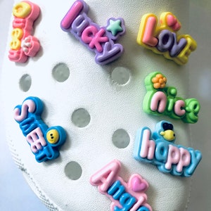 Acrylic Word Shoe Charms: Motivational Shoe Decoration