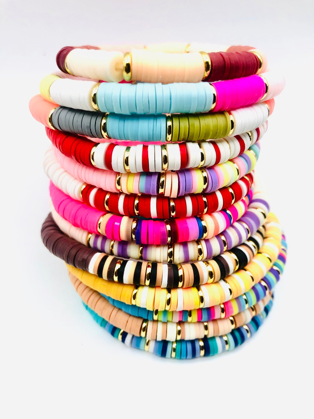 Heishi Accent Bracelets beaded Heishi Bracelets Custom Heishi Bracelets