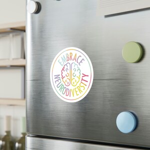 Embrace Neurodiversity Vinyl Decal Pastel, Waterproof, Bumper Sticker, Vinyl Sticker, Advocacy Sticker image 2