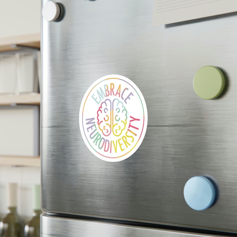 Embrace Neurodiversity Vinyl Decal Pastel, Waterproof, Bumper Sticker, Vinyl Sticker, Advocacy Sticker image 2