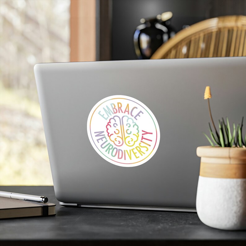 Embrace Neurodiversity Vinyl Decal Pastel, Waterproof, Bumper Sticker, Vinyl Sticker, Advocacy Sticker image 5