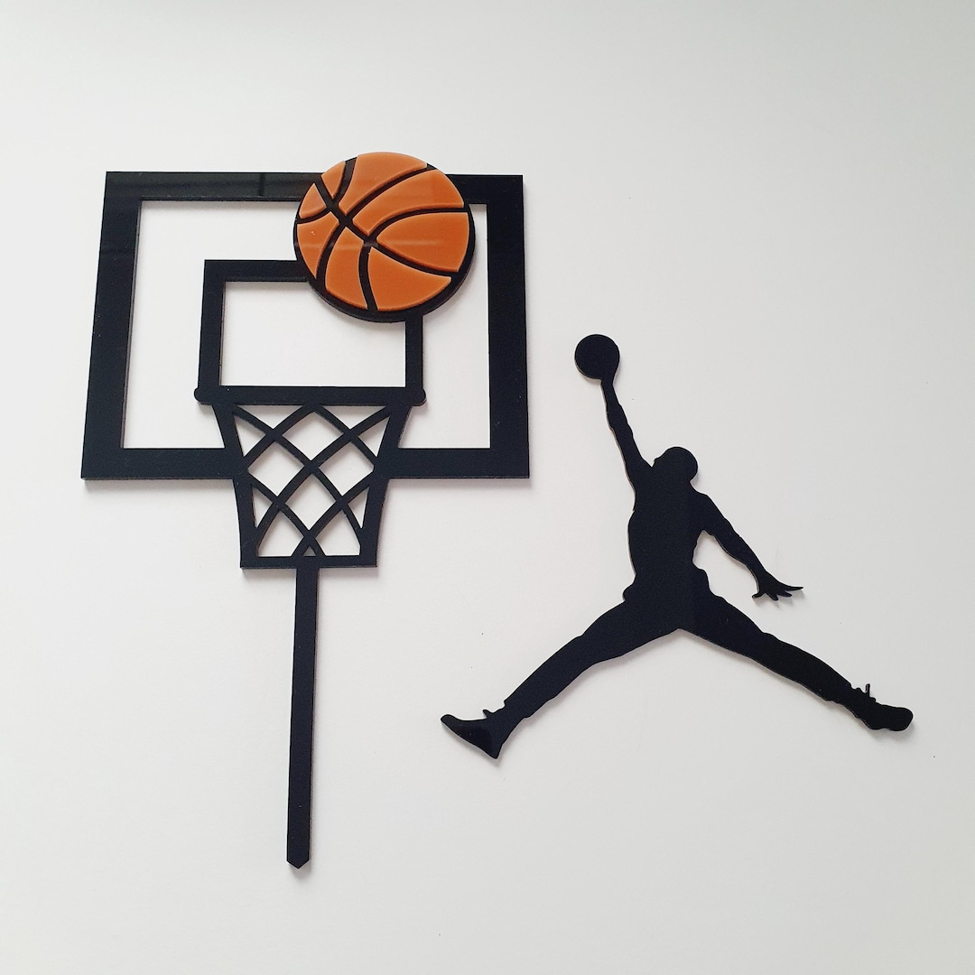 Basketball Hoop Cake Topper – Add Ball Player Silhouette