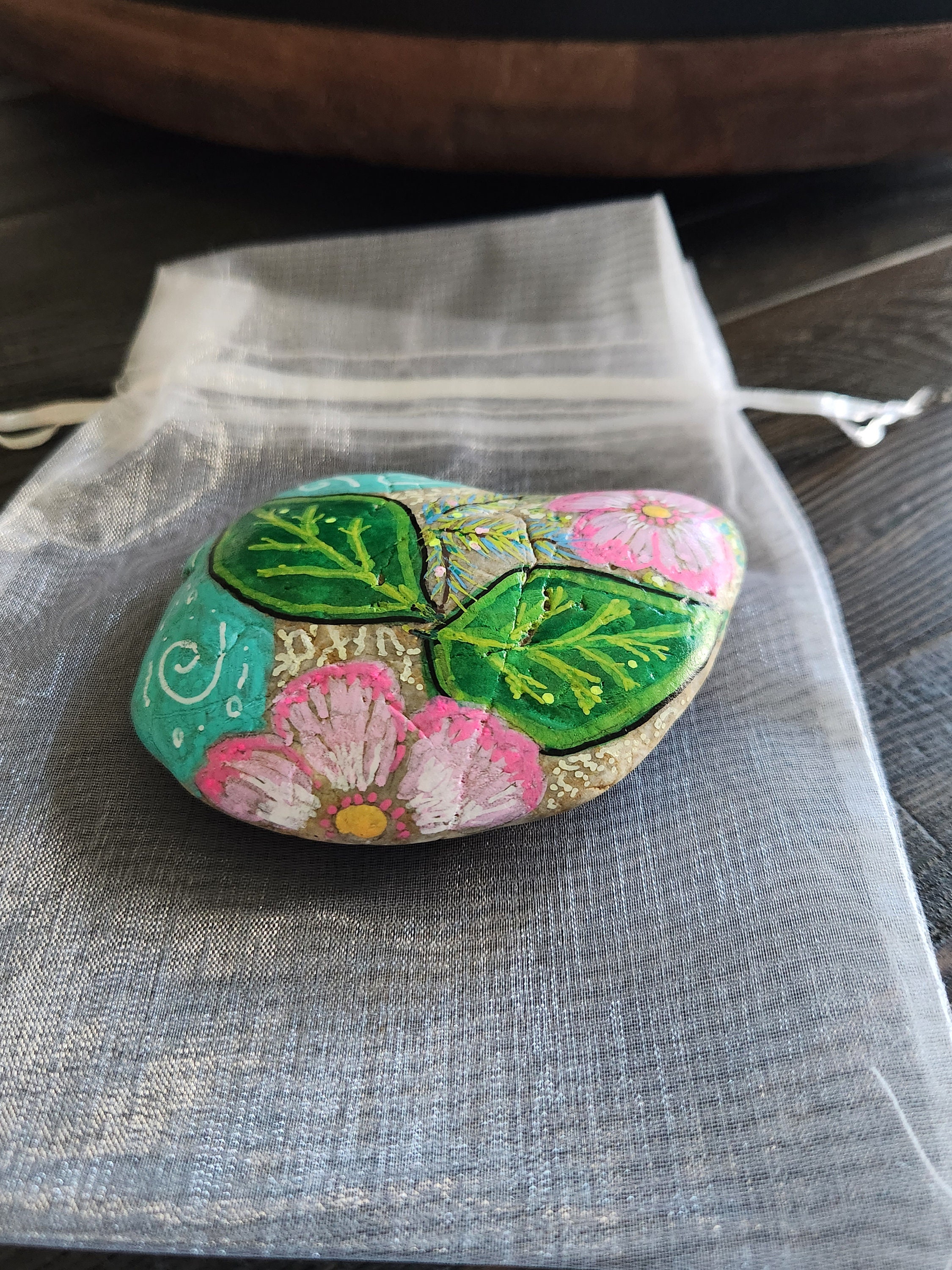 Springtime Painted Rocks Calming Spring Floral Hand Painted Rock/ Unique Gift/ Bathroom Decor ...