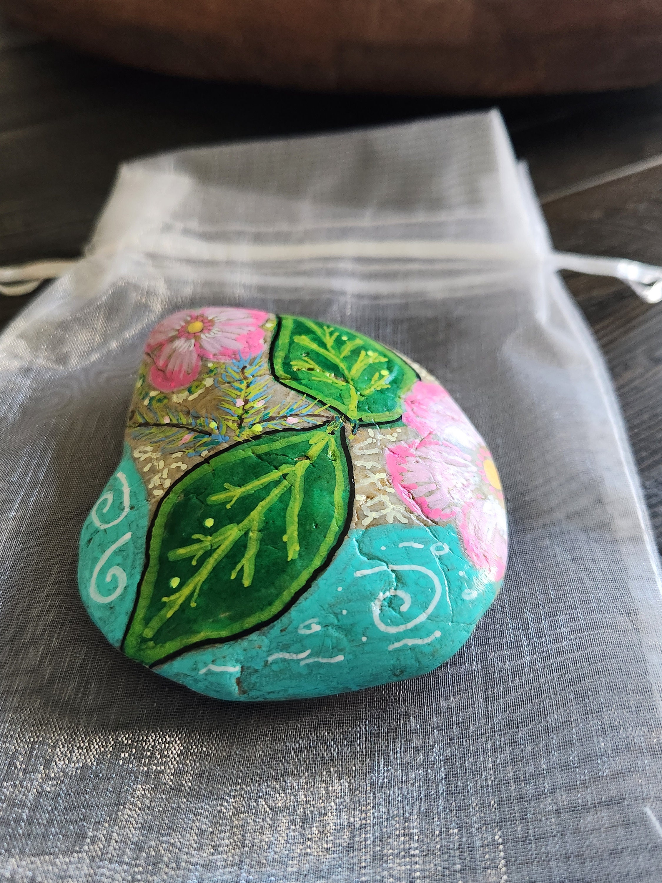 Spring Decorated Rocks Calming Spring Floral Hand Painted Rock/ Unique Gift/ Bathroom Decor ...