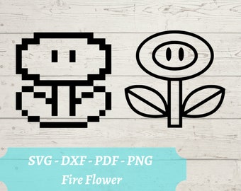 Fire Flower SVG Power up from Super Mario, Super Mario Flame Flower, Download Digital File - svg, dxf, pdf, and png