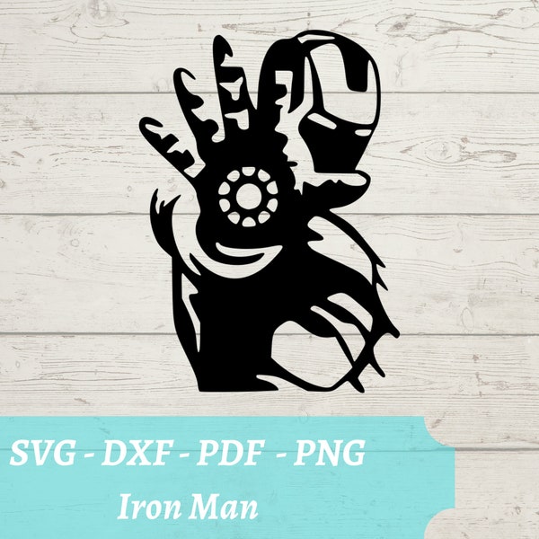 Iron Man SVG File, Avengers IronMan Download Digital File - dxf, pdf, png - Cricut - Glowforge Laser Cut File - Tony Stark