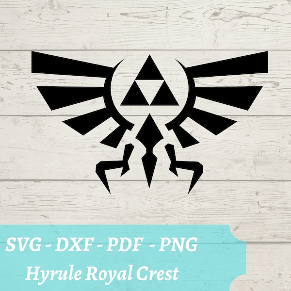 Hyrule Royal Crest Triforce Legend of Zelda SVG File, Video Game Download Digital File - svg, dxf, pdf et png Hylian Crest SVG