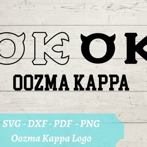 Oozma Kappa SVG レーザーカット ファイル、Monsters U OK Fraternity デジタル ファイルのダウンロード - svg、dxf、pdf、png