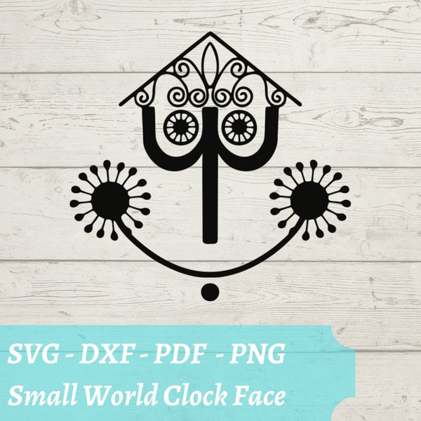 Small World Clock Face SVG - Disneyland Attraction Download Digital File - svg, dxf, pdf, and png