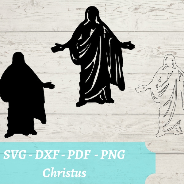 Christus SVG Laser Cut File, Jesus Christ Religious Decor, Christus Download Digital File for glowforge - cricut - svg, dxf, pdf, png