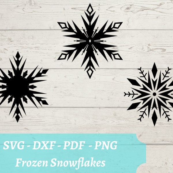 Frozen Snowflakes SVG Laser Cut File, Frozen Snow Download Digital File - svg, dxf, pdf, and png