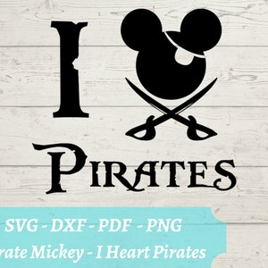 Mickey Pirate SVG - Pirates of the Caribbean Download Digital File - svg, dxf, pdf, and png - Disneyland - I Heart Pirates