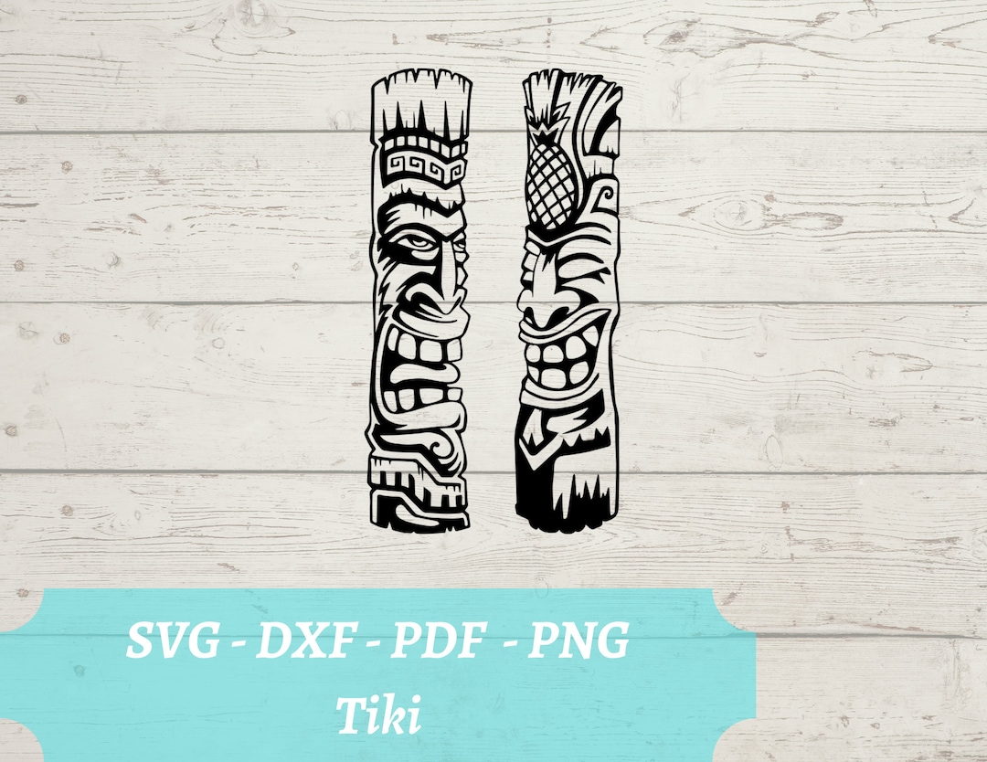 Tiki SVG Laser Cut File, Tropical Tiki Statue Download Digital File ...