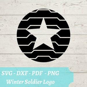 Winter Soldier Symbol SVG File, Avengers Bucky Barnes Download Digital File - dxf, pdf, png - Cricut - Glowforge Laser Cut File